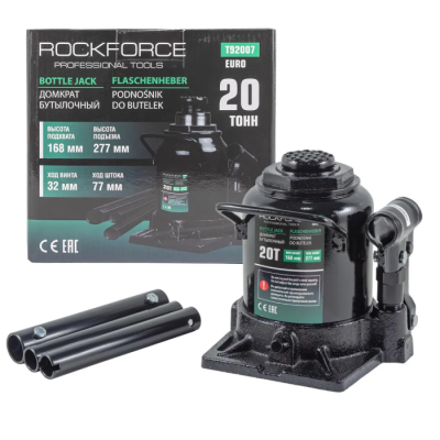 Домкрат бутылочный 20 т, низкопрофильный, 168-277 мм RockForce RF-T92007(BR)(Euro)