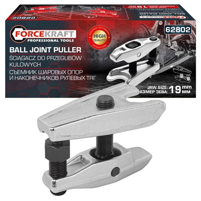 Съемник шаровых опор и наконечников рулевых тяг, размер зева 20 мм ForceKraft FK-62802