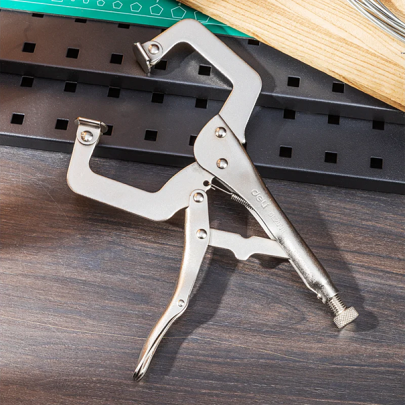 Клещи зажимные С-образные с фиксатором 280 мм Deli YS DL20011