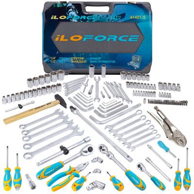 Набор инструментов 142 пр.1/4''&3/8''&1/2'' 6- гр ILOforce IF-41421-5
