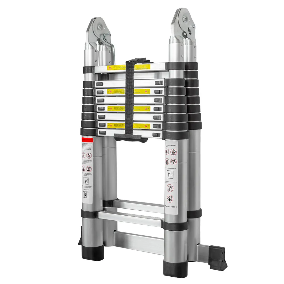 Лестница-стремянка телескопическая алюм. бытовая 2.8+2.8м, 9+9 ступ. Forsage F-UP280-M