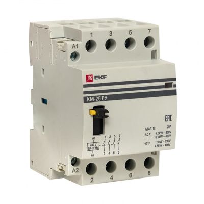 Контактор модульный КМ РУ 20А 4NO (3 мод,) EKF PROxima km-3m-20-40