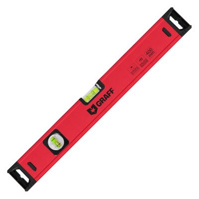 Уровень строительный усиленный 400 мм 2 глазка DC520 Expert GRAFF 2516001