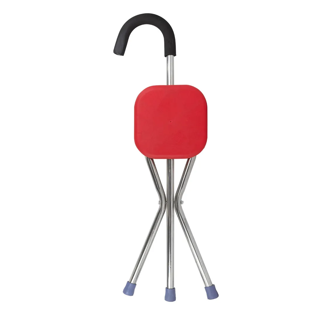 Трость-стул складная 3-х ногая, L трости-850 мм WMC TOOLS WMC-3L(красный)