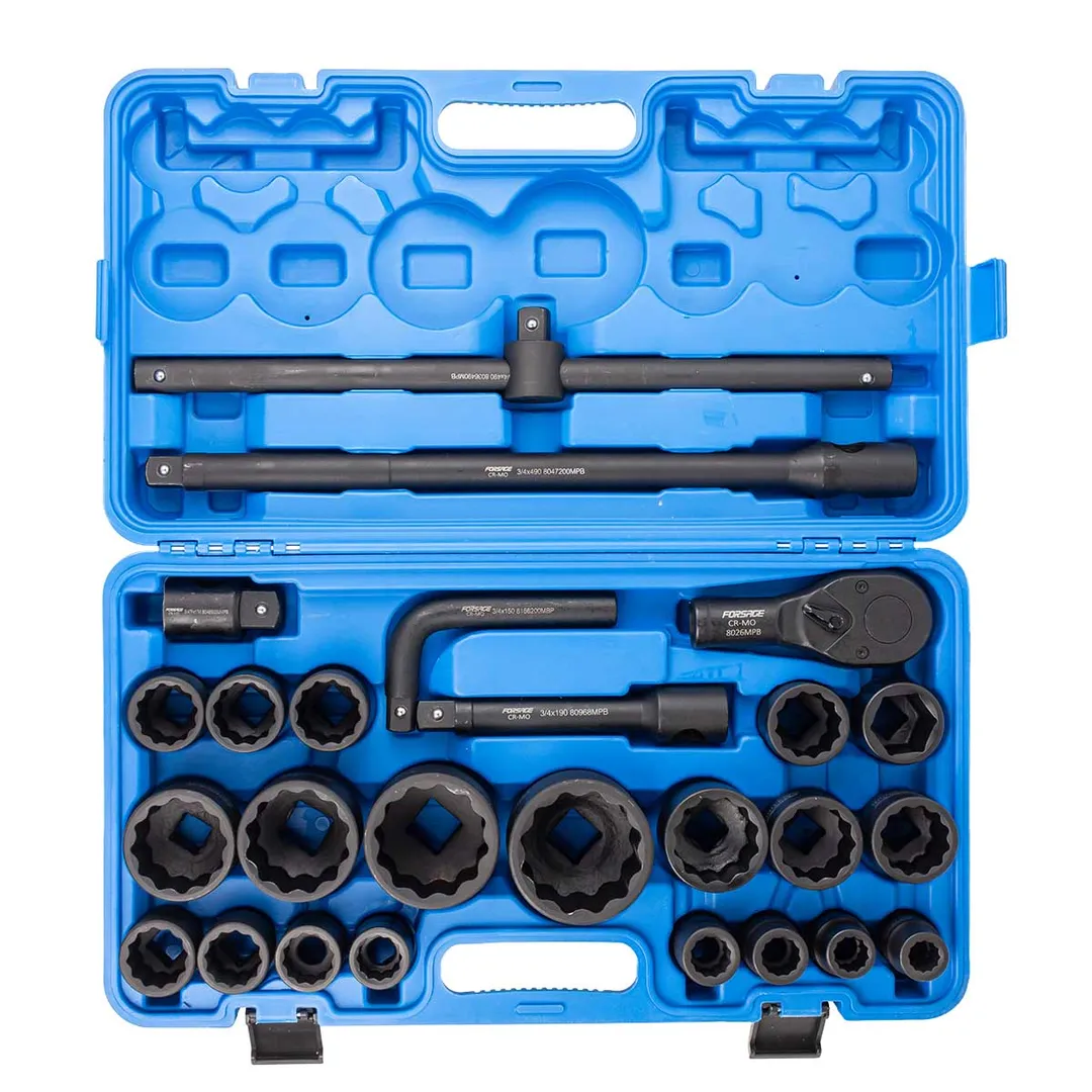 Набор ударных головок 17-65 мм 26 пр. 3/4''&1'' 12-гр. Forsage F-68262-9MPB