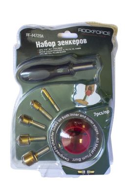 Набор зенкеров с держателем 7 пр., 6, 10, 13, 16, 19 мм RockForce RF-44729A