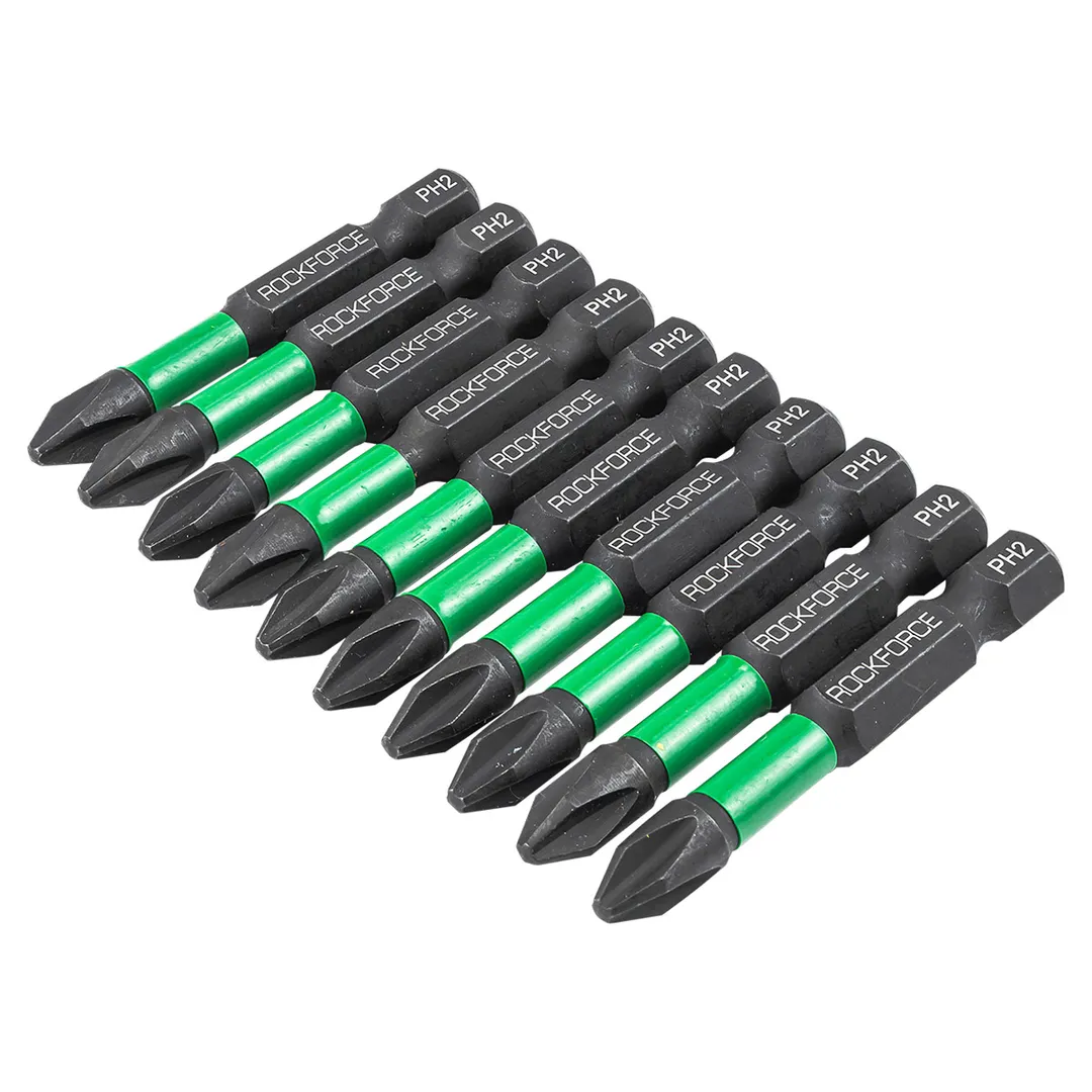 Набор торсионных бит PH2 1/4" 10 пр. 50 мм RockForce RF-41639