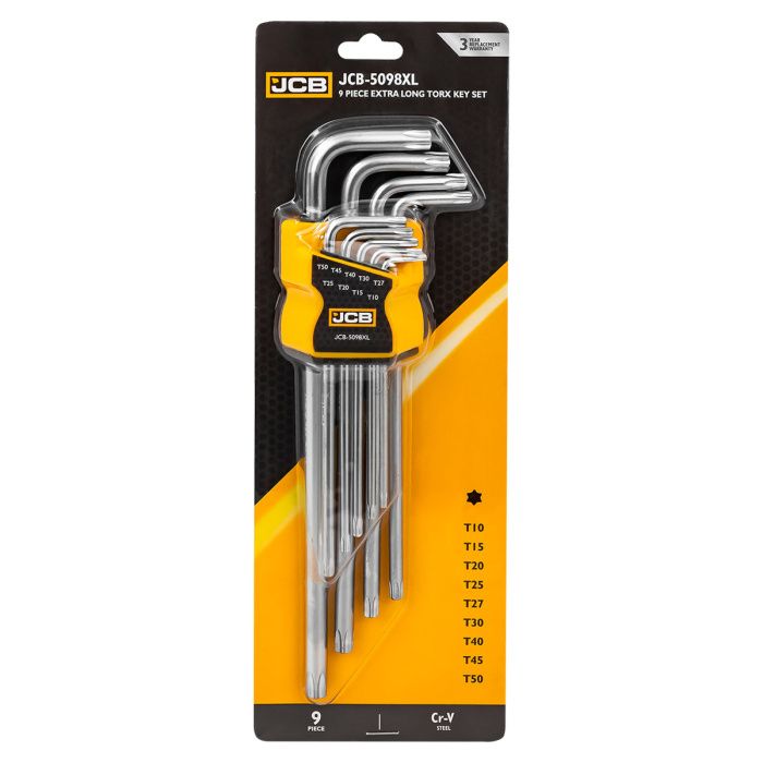 Набор Г-образных экстрадлинных ключей Torx, T10-T50, 9 пр JCB JCB-5098XL