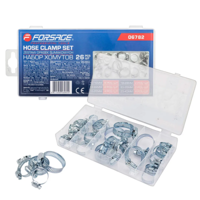 Набор червячных хомутов 26 шт Forsage F-06782