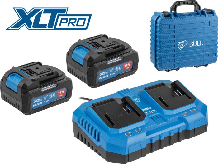 Набор аккумулятор 2х4 А*ч и зарядное устройство 2х4 А XLTpro в чем. SET BULL 2329062