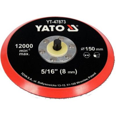 Насадка резиновая шлифовальная 150 мм 5/16", 8 мм с липучкой Yato YT-47873