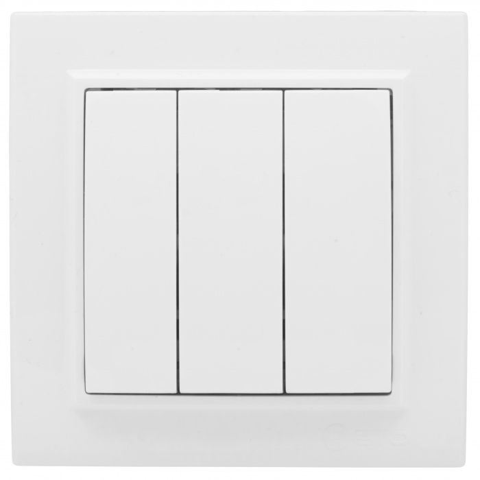 Минск Выключатель 3-клавишный СП,10А, белый EKF Basic ERV10-024-10