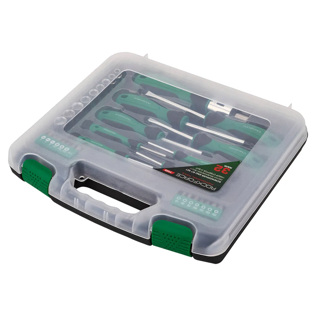 Набор отверток в комплекте с битами и 6-гр головками 32пр. RockForce RF-7032