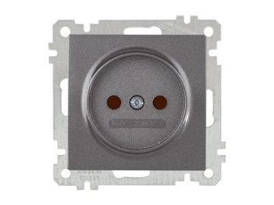 Розетка 1-ая (скрытая, без рамки, б/з, шторки) дымчатая, DARIA, (16 A, 250 V, IP 20) Mutlusan 21006060295