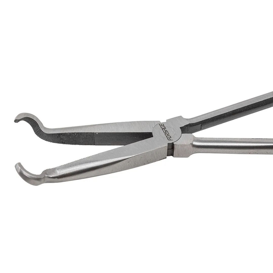 Щипцы с закругленными губками, отогнутые на 75°, 275 мм, захват 13 мм, CR-V RockForce RF-5047P4