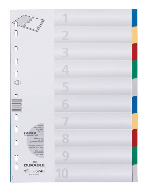 Цветной разделитель, A4, ассорти
