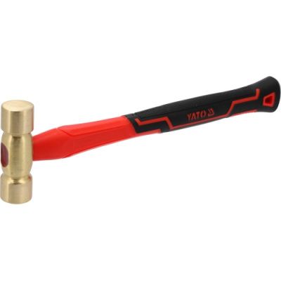 Молоток медный с фиберглассовой ручкой 500гр, 28х92 мм, L330 мм Yato YT-45292