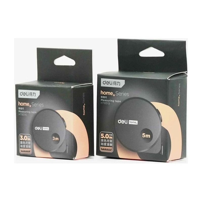 Рулетка Deli HS EHT8519, 5 м х 19 мм, Soft Touch, черный