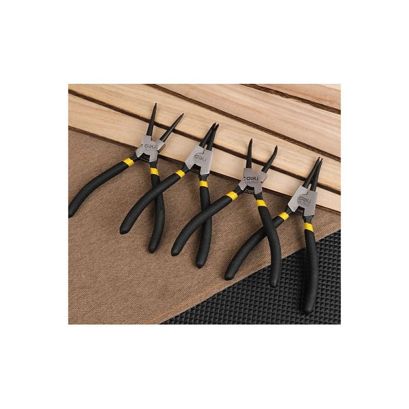 Набор съемников стопорных колец сжим/разжим, прямой/угловой 180 мм 4 пр Deli YS EDL20521-4