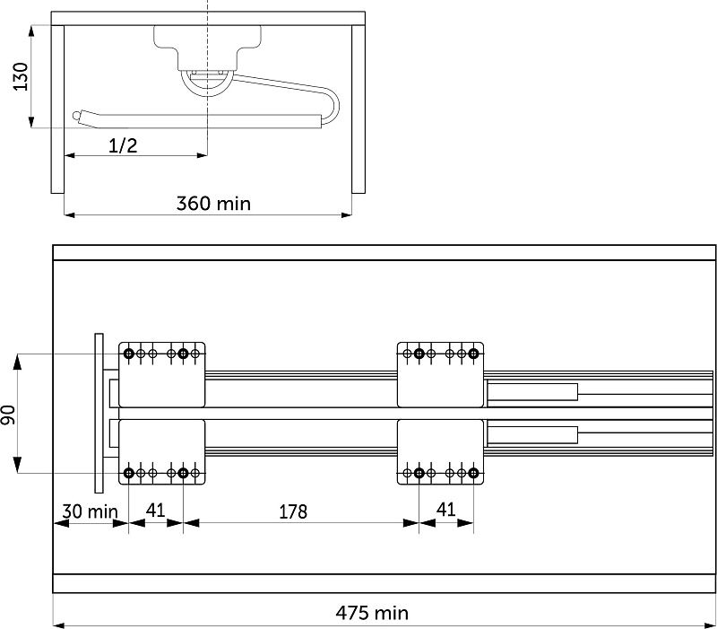Выдвижная вешалка для брюк BRUNO крепл.верх./правое 340*470*130, графит PRIME by AKS 115592