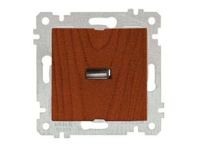 Розетка 1-ая USB (скрытая, без рамки) вишня, RITA, (USB-зарядка, 5V-2.1A) Mutlusan 22004480156
