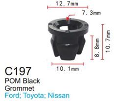 Клипса для крепления внутренней обшивки а/м Тойота пластиковая, 100 шт Forsage C0097(Toyota)