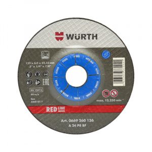 Зачистной круг d 125x6,0 мм., изогн., RED LINE, сталь WÜRTH 0669260126