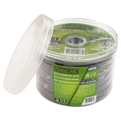 Круг отрезной по металлу 125х1.0.х22.23 мм, 60 шт ForsLine FL-CW705[60 шт к-т]