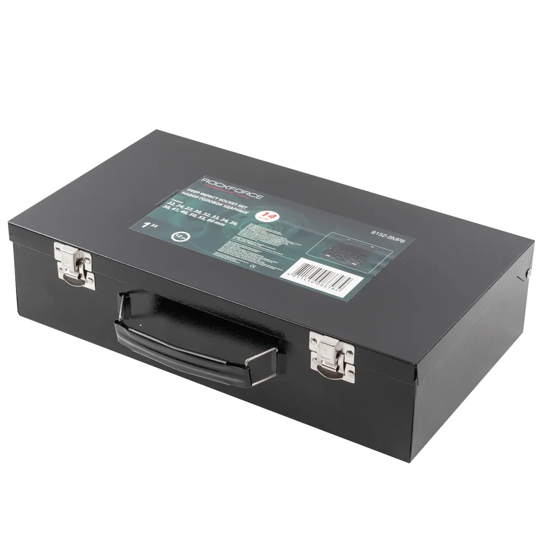 Набор головок ударных глубоких 1" 14 пр., 12-гр., 22-60 мм RockForce RF-8152-9MPB