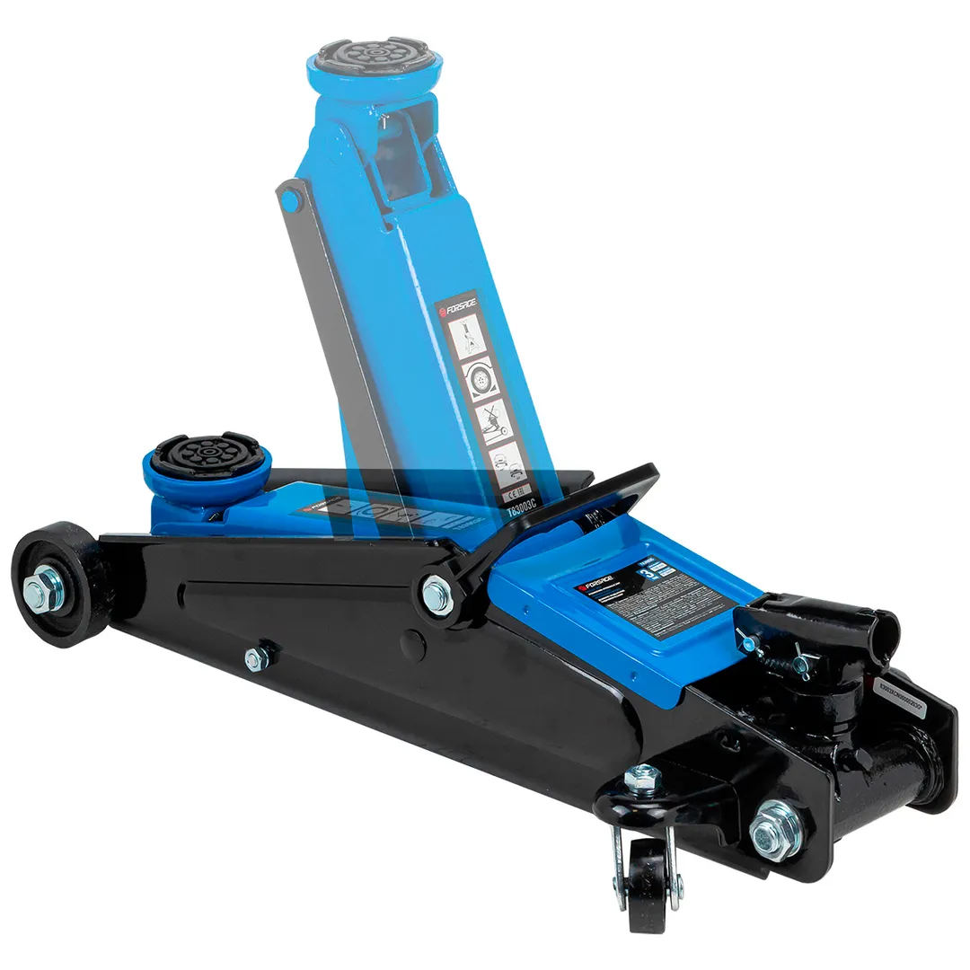 Домкрат подкатной гидравлический с вращающейся ручкой узкая база 3 т, 130-410 мм, Forsage F-T83003C