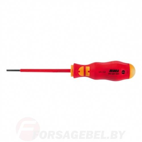 Диэлектрическая шлицевая отвертка 2К VDE 0,4х2,5х80 мм. Wurth 0613631025