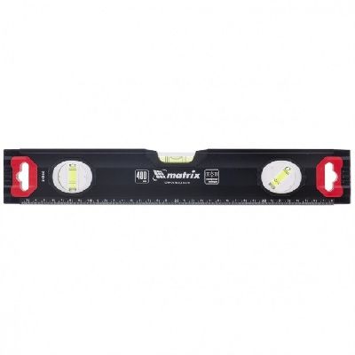 Уровень алюминиевый, усиленный, фрезерованный, 3 глазка, 400 мм. Matrix 34360