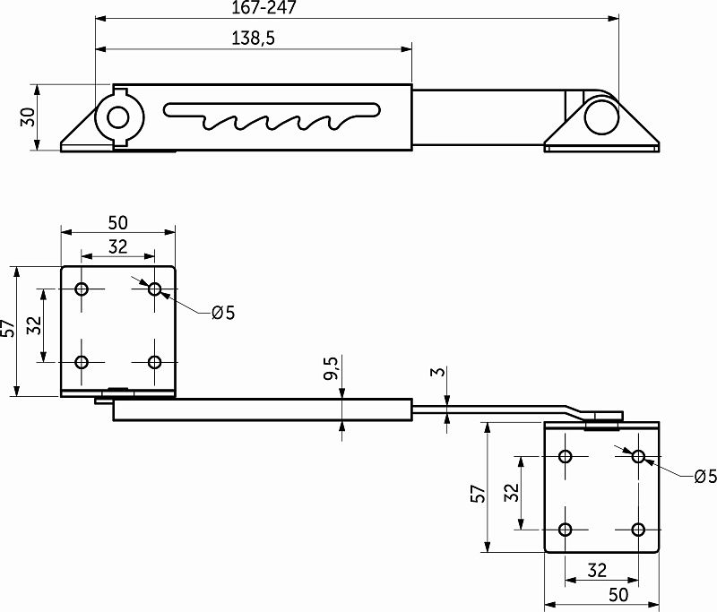 Механизм подъема столешницы парты под углом 5 положений с уголками AKS 119871