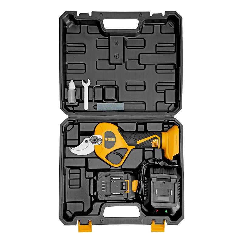 Секатор аккумуляторный, бесщет., CP-40BL, Li-Ion, 20 В, лезвия SK5 Denzel 59438