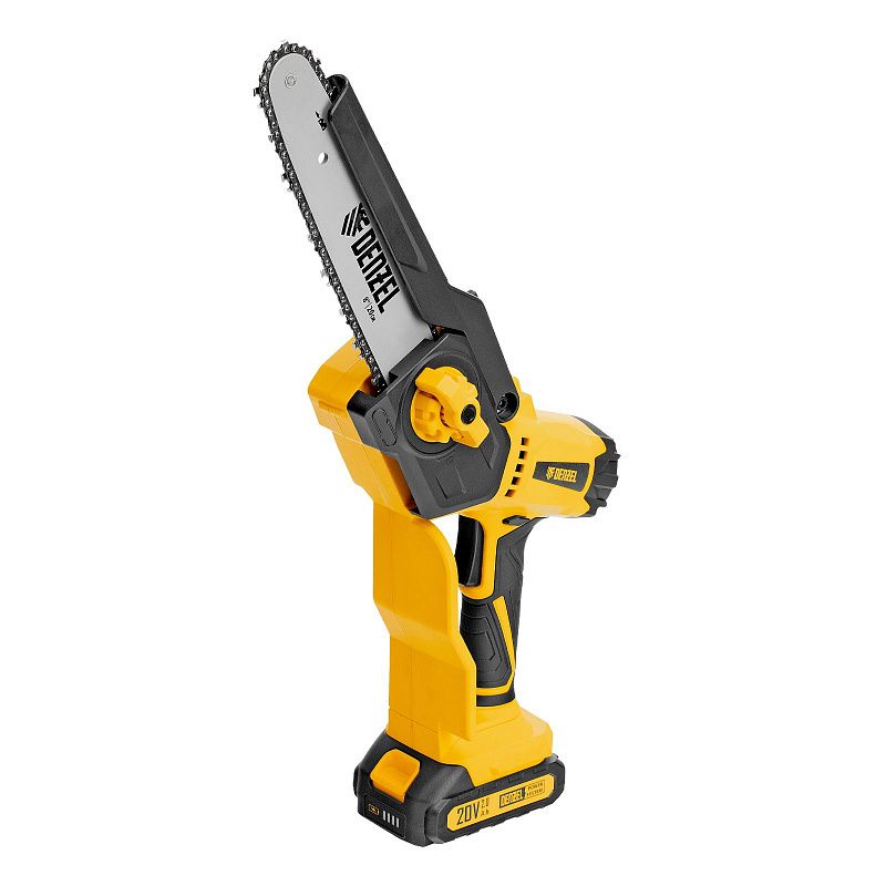 Цепная мини-пила аккумуляторная бесщет., СCS-200BL, шина 200 мм, Li-Ion, 20 В Denzel 58653