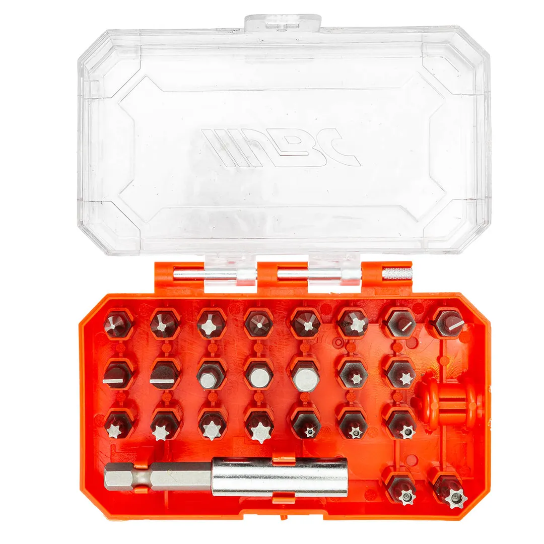 Набор бит PH, PZ, SL, Torx, Torx TR, HEX 1/4'', L25 мм с битодержателем 60 мм, 25 пр JBC JBC-HW-S27