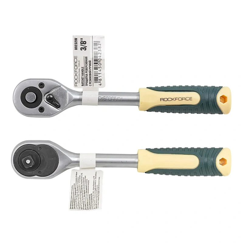 Трещотка реверсивная с резиновой ручкой 3/8'' RockForce RF-80232W