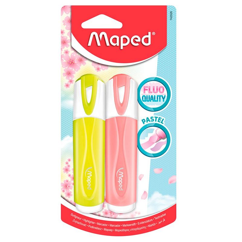 Маркер текстовый Maped "Pastel", 2 шт, ассорти