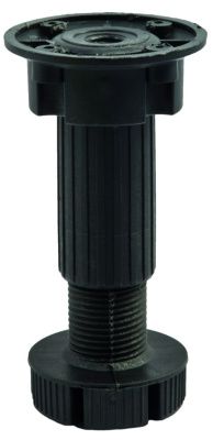 Опора кухонная пласт. h100 трехсоставная, черный (1уп=280шт) RU 11096