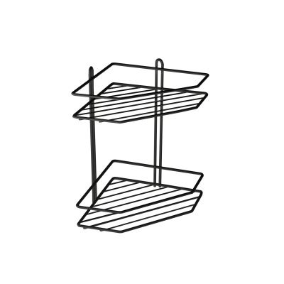 Полка угловая 2-ярусная черная AKS 91250