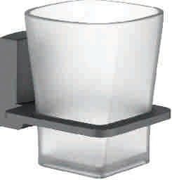 Стакан для зубной щетки, сталь + стекло, графит Ledeme L30306U