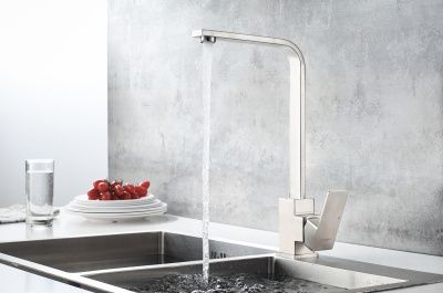 Смеситель для кухни, ВЫСОКИЙ, мойки из нержавеющей стали SUS304, сатин L74033 Ledeme