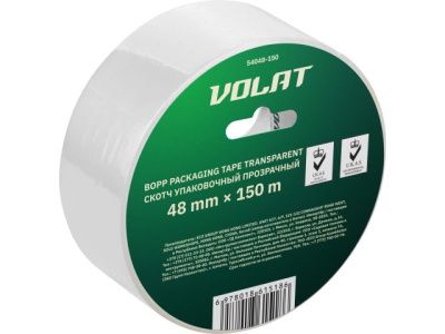 Скотч упаковочный прозрачный 48 мм, 150 м, плотность 45мк ВОЛАТ 54048-150
