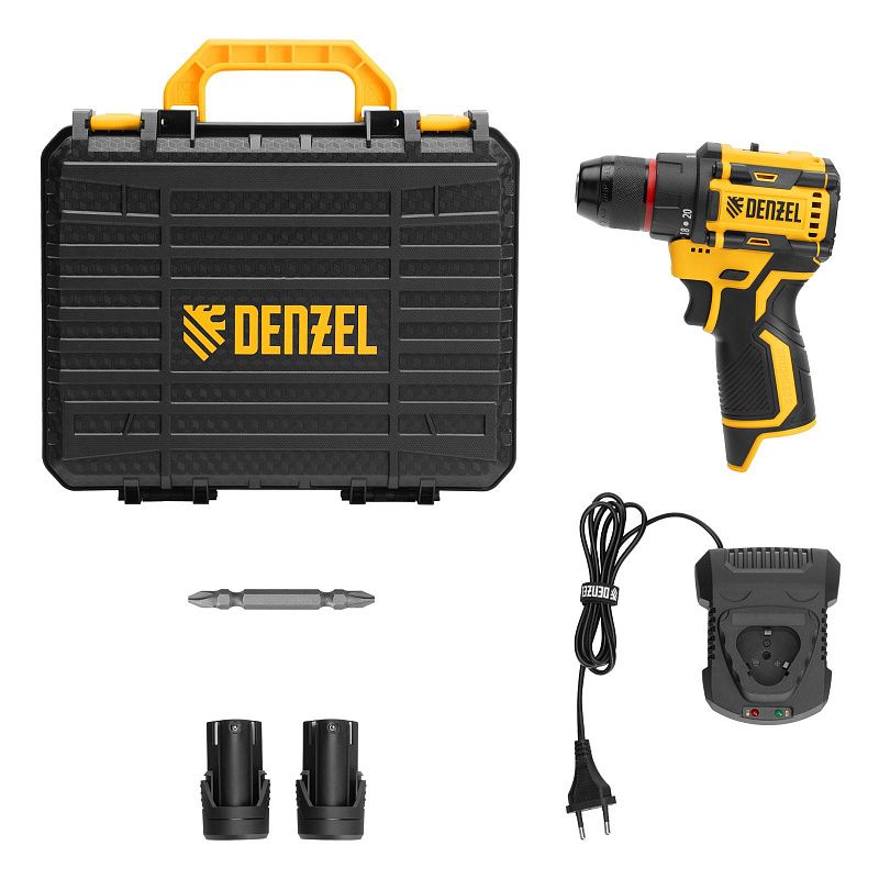 Дрель-шуруповерт аккумуляторная бесщет. CDH-BL-12, Li-Ion, 12 В Denzel 26108