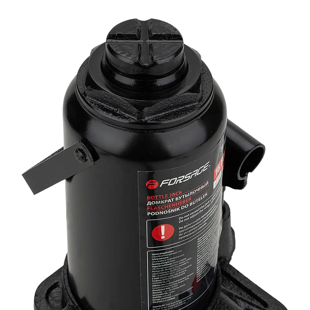 Домкрат гидравлический бутылочный 16 т, с предохранительным клапаном, 205-330 мм Forsage F-T91604 DS