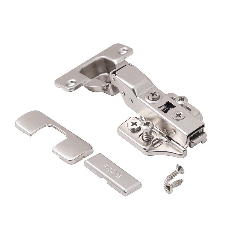 Петля полунакладная с доводчиком 48мм h2 clip-on 3D, еврошурупы, заглушки, упак 2 шт., PRIME by AKS 113404