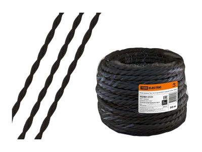 Ретро провод "Эко" 2х2,5 витой, черный, 50м TDM SQ2801-0132