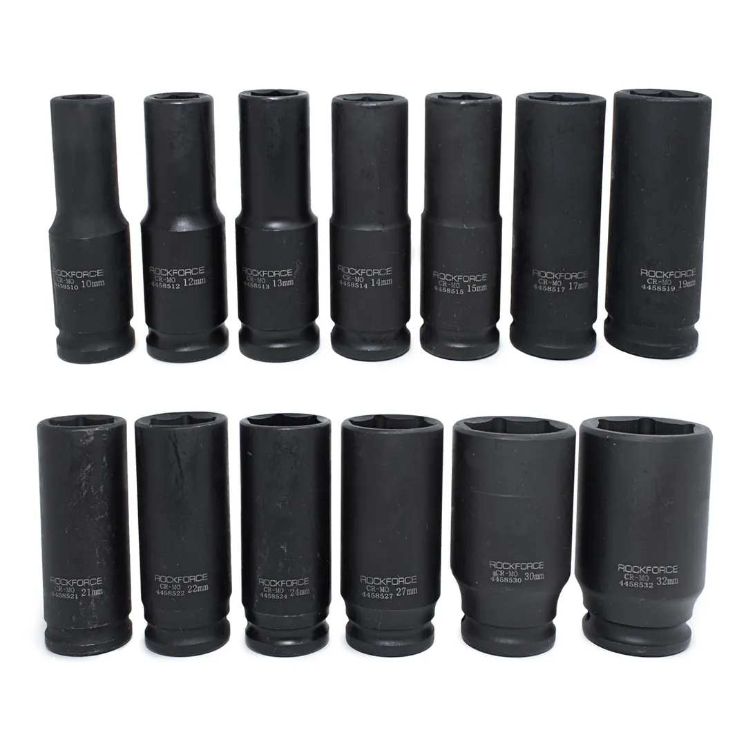 Набор головок ударных глубоких 10-32 мм 13 пр 1/2'' 6-гр RockForce RF-4137MPB