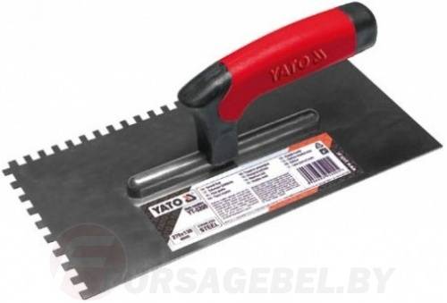 Гладилка 260х130 мм. зуб 10х10 мм. нерж. Yato YT-5204