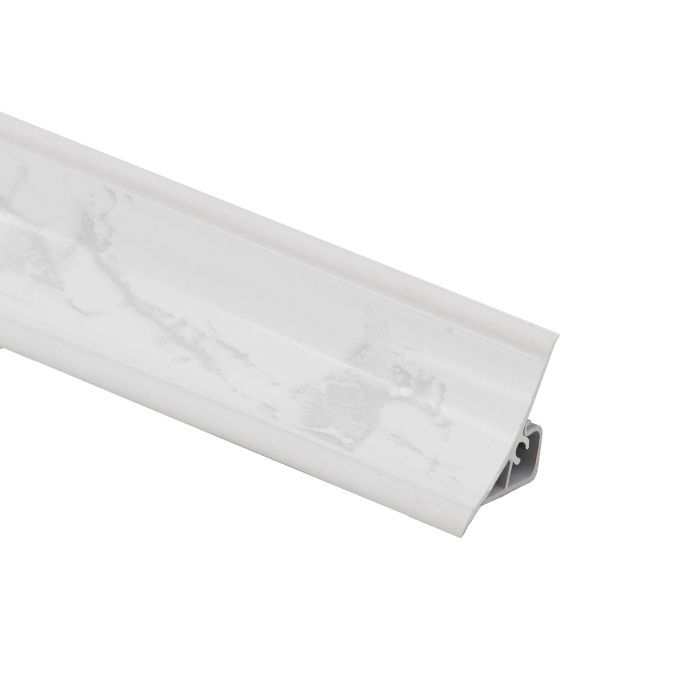 Плинтус ПВХ к столешнику LР мрамор леванто белый (83) (1шт=3м.п.) EL-MECH-PLAST 60619